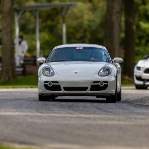 Porsche Cayman driving during a track day experience